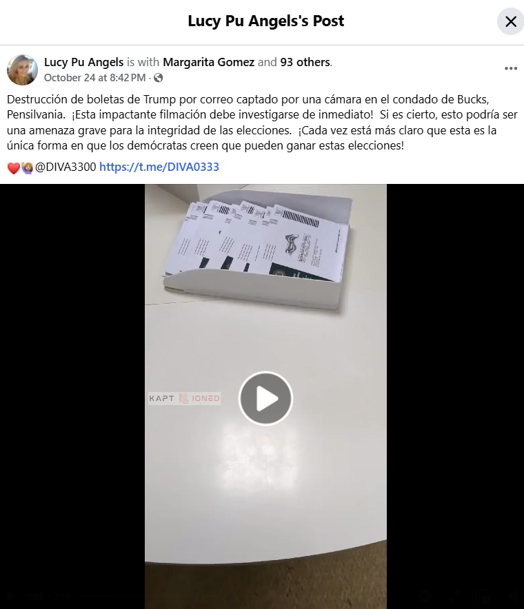 Verificación de Datos Video NO Muestra Boletas por Trump Auténticas